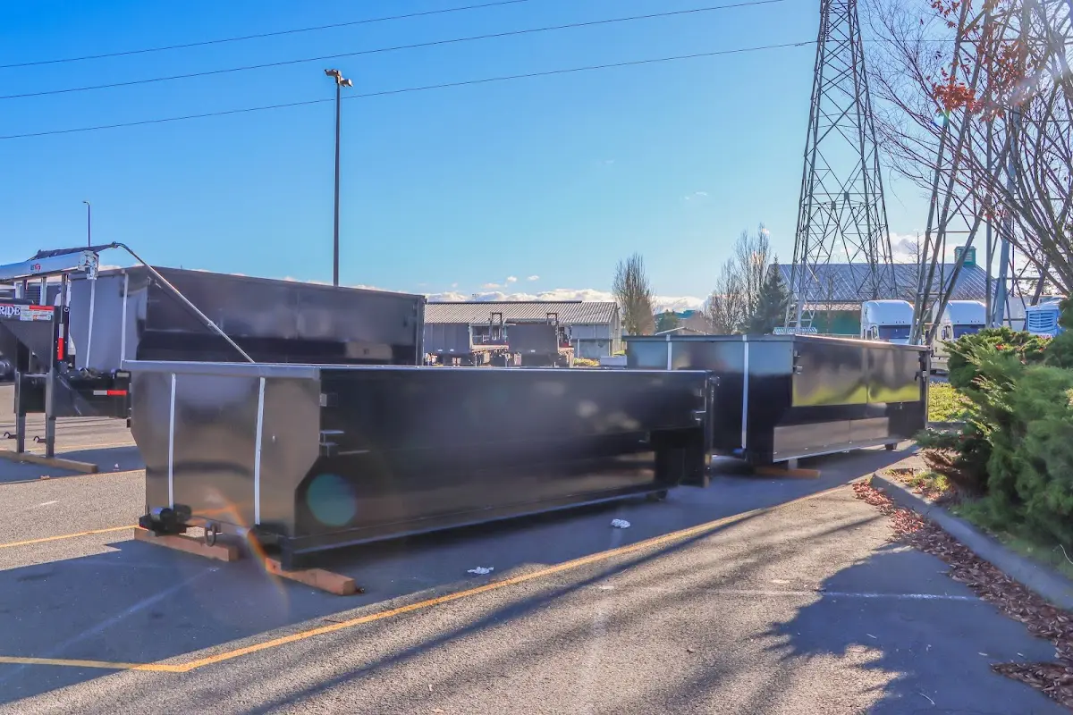 Roll-off dumpster ready for waste disposal at job site for Estate Cleanout Dumpster Rental in Kendall West